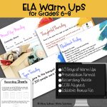 Warm Ups or Bell Ringers for the start of a middle school ELA class