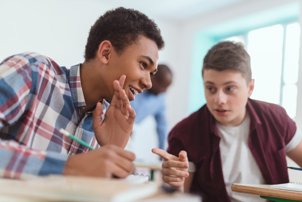 Two students turn and talk