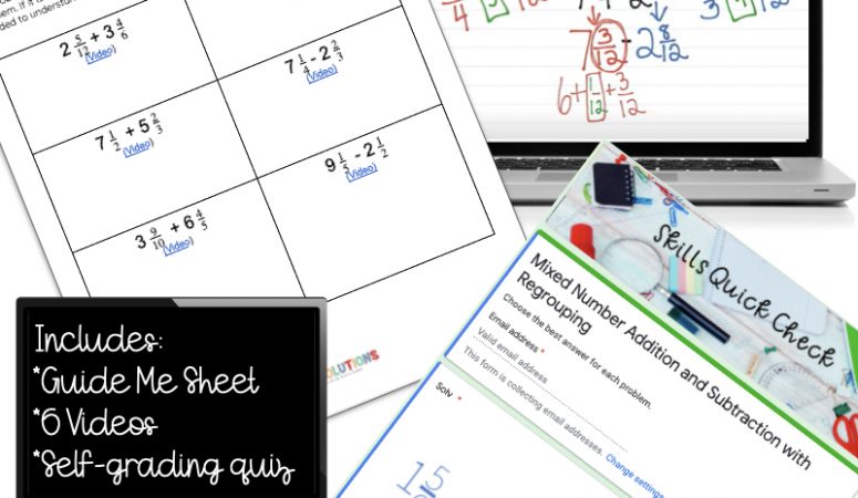 Subtracting Mixed Numbers with Video Lessons